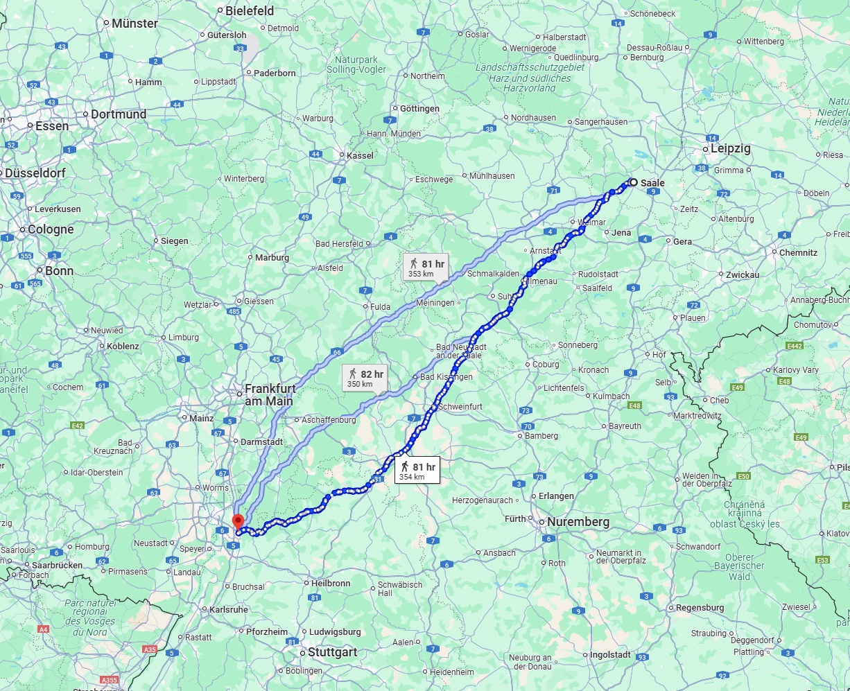 Anreise von Saale Zu Heidelberg Über 
