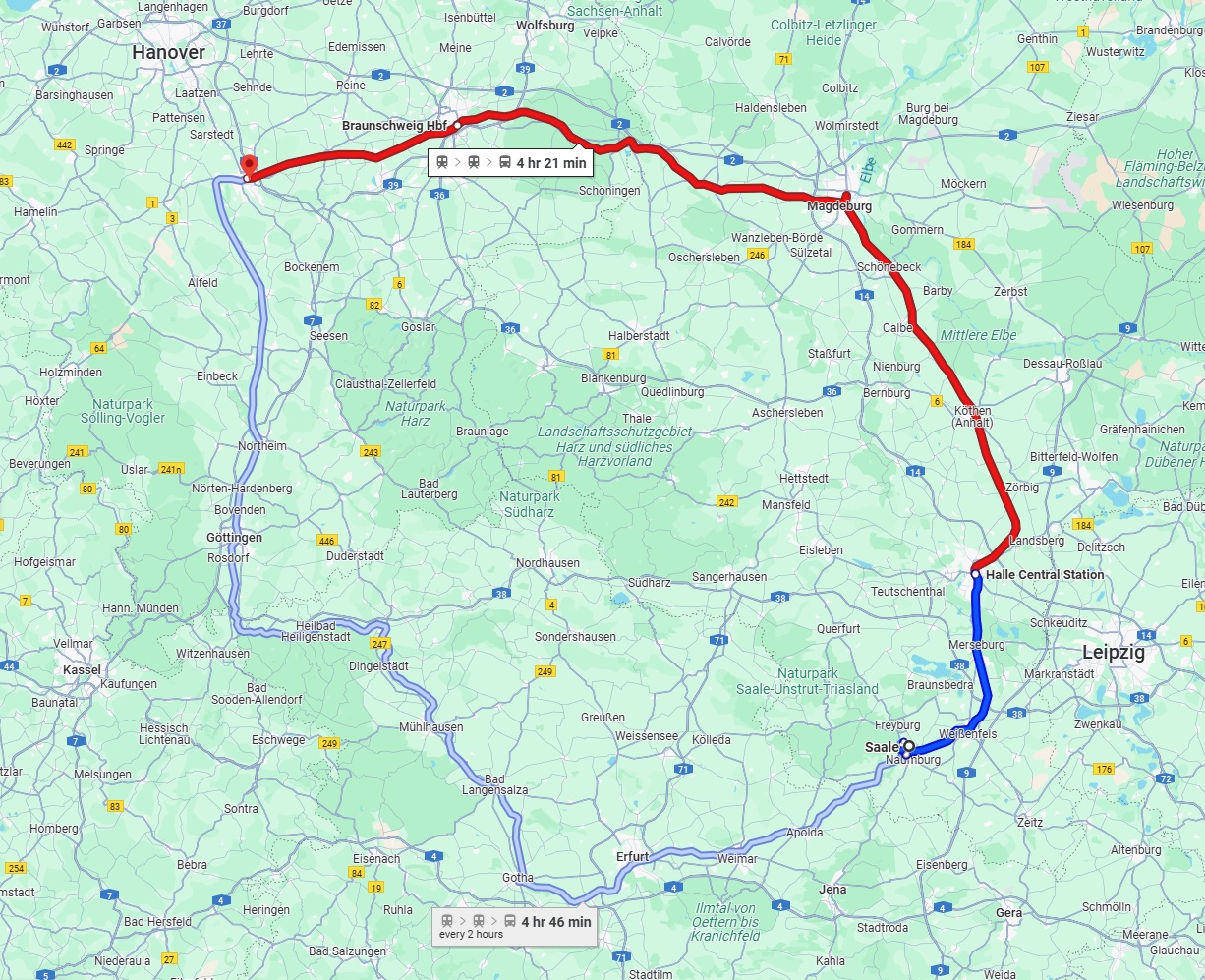 Anreise von Saale Zu Hildesheim Über 