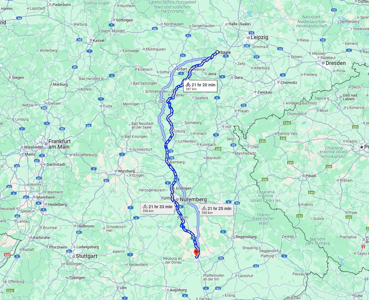 Anreise von Saale Zu Ingolstadt Über 