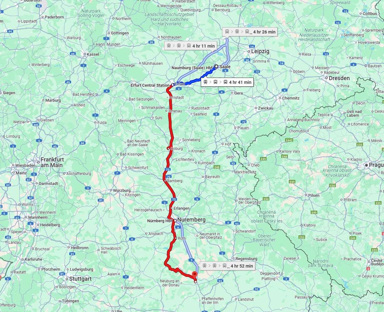 Anreise von Saale Zu Ingolstadt Über 