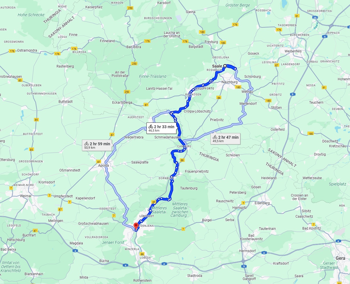 Anreise von Saale Zu Jena Über 