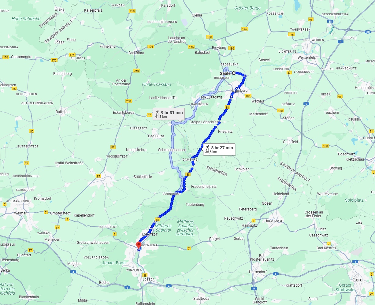 Anreise von Saale Zu Jena Über 