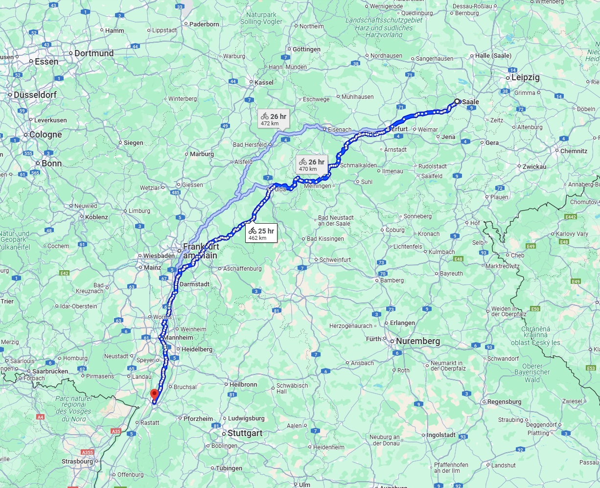 Anreise von Saale Zu Karlsruhe Über 