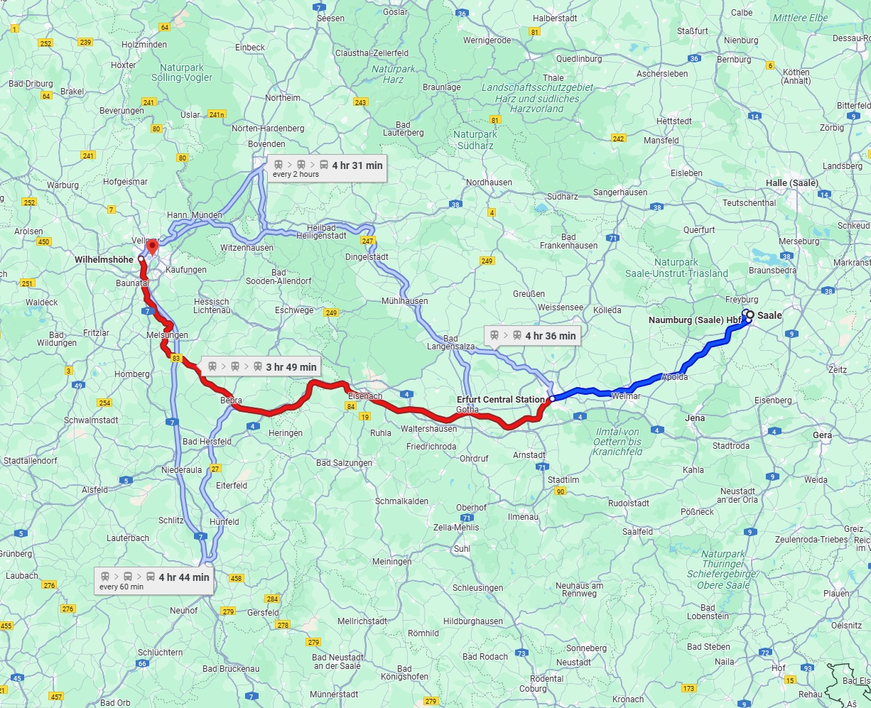 Anreise von Saale Zu Kassel Über 
