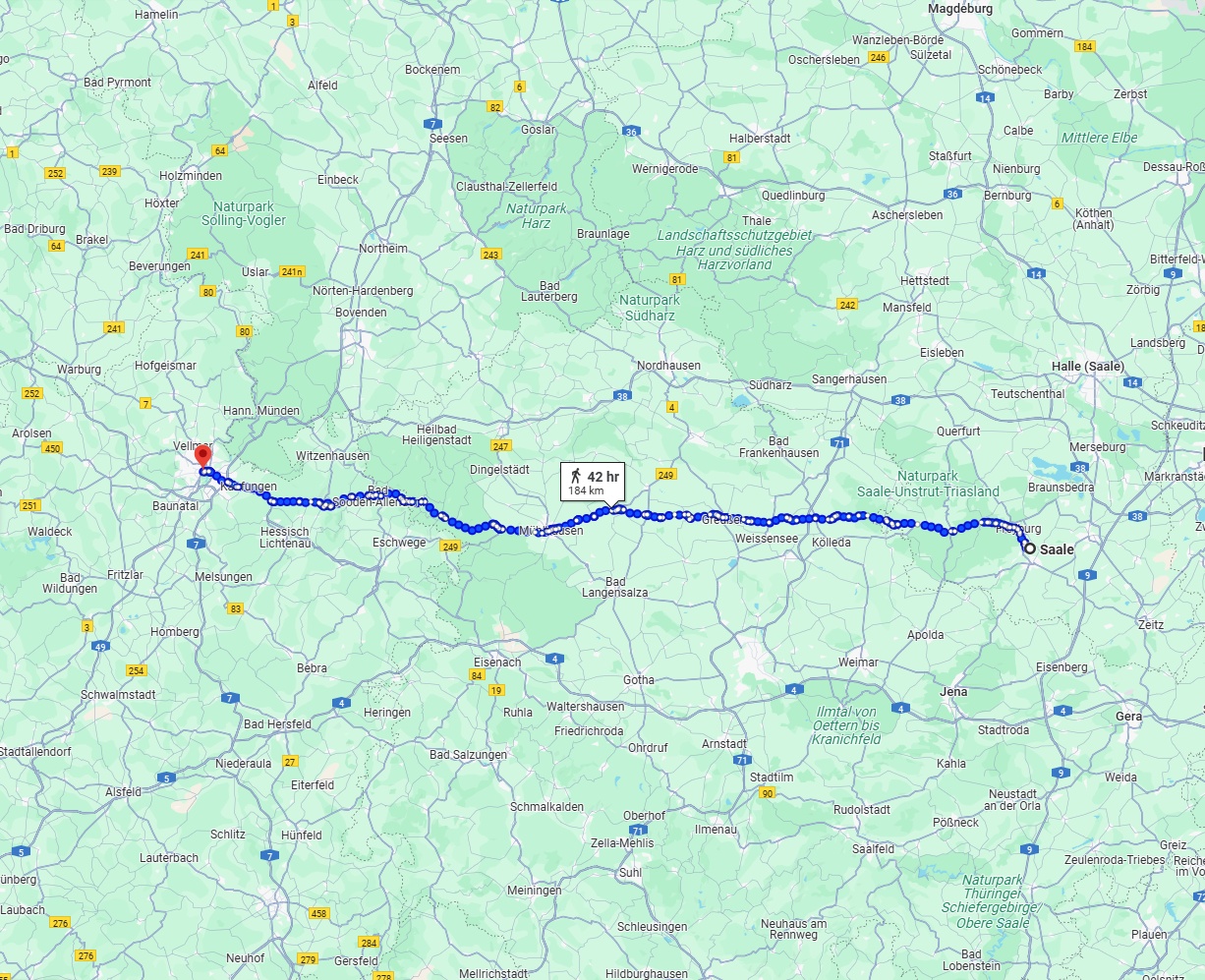 Anreise von Saale Zu Kassel Über 