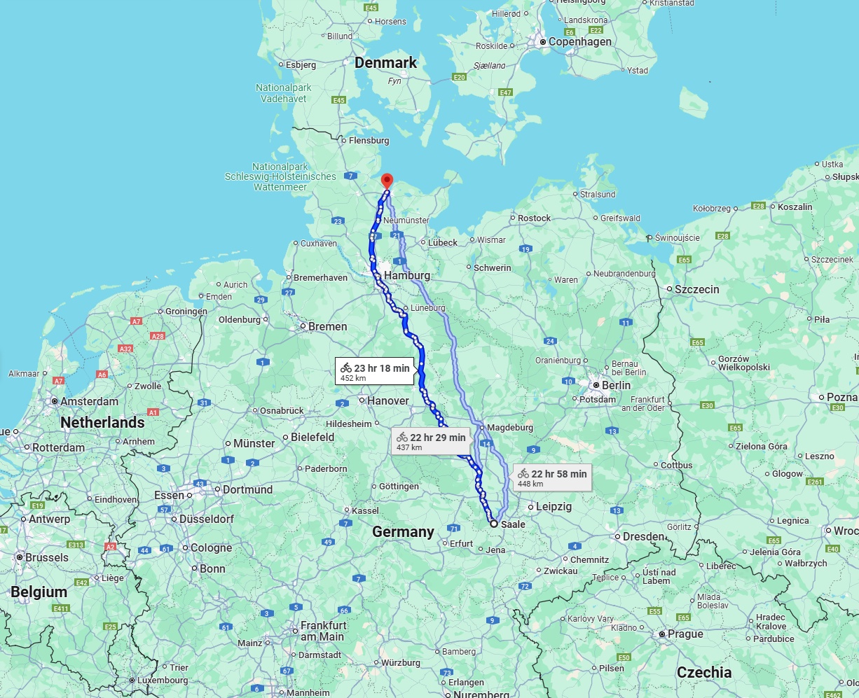 Anreise von Saale Zu Kiel Über 