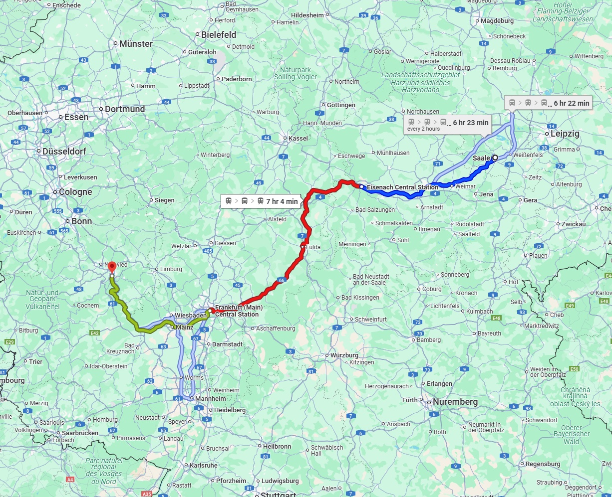 Anreise von Saale Zu Koblenz Über 