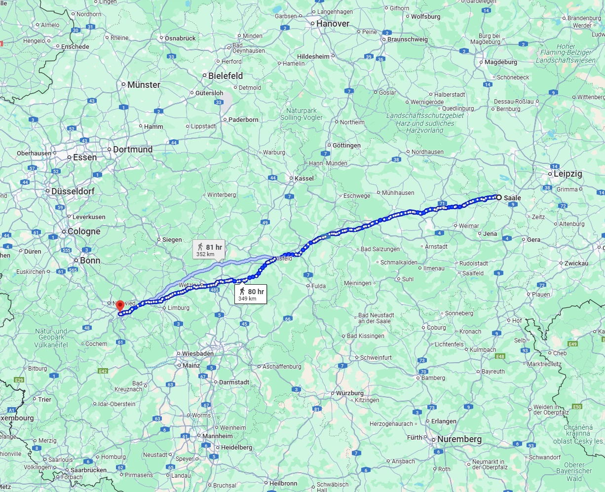 Anreise von Saale Zu Koblenz Über 