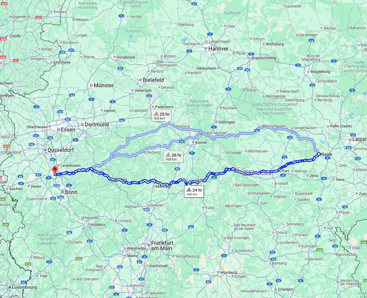 Anreise von Saale Zu Köln Über 