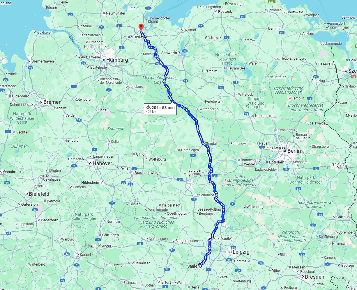 Anreise von Saale Zu Lübeck Über 