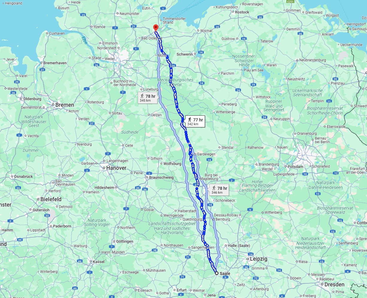 Anreise von Saale Zu Lübeck Über 