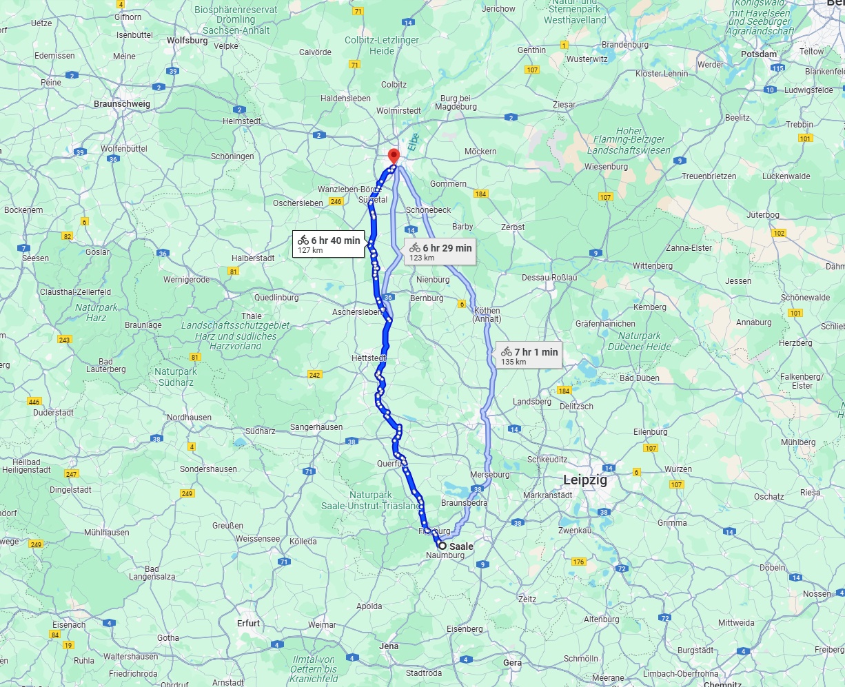 Anreise von Saale Zu Magdeburg Über 
