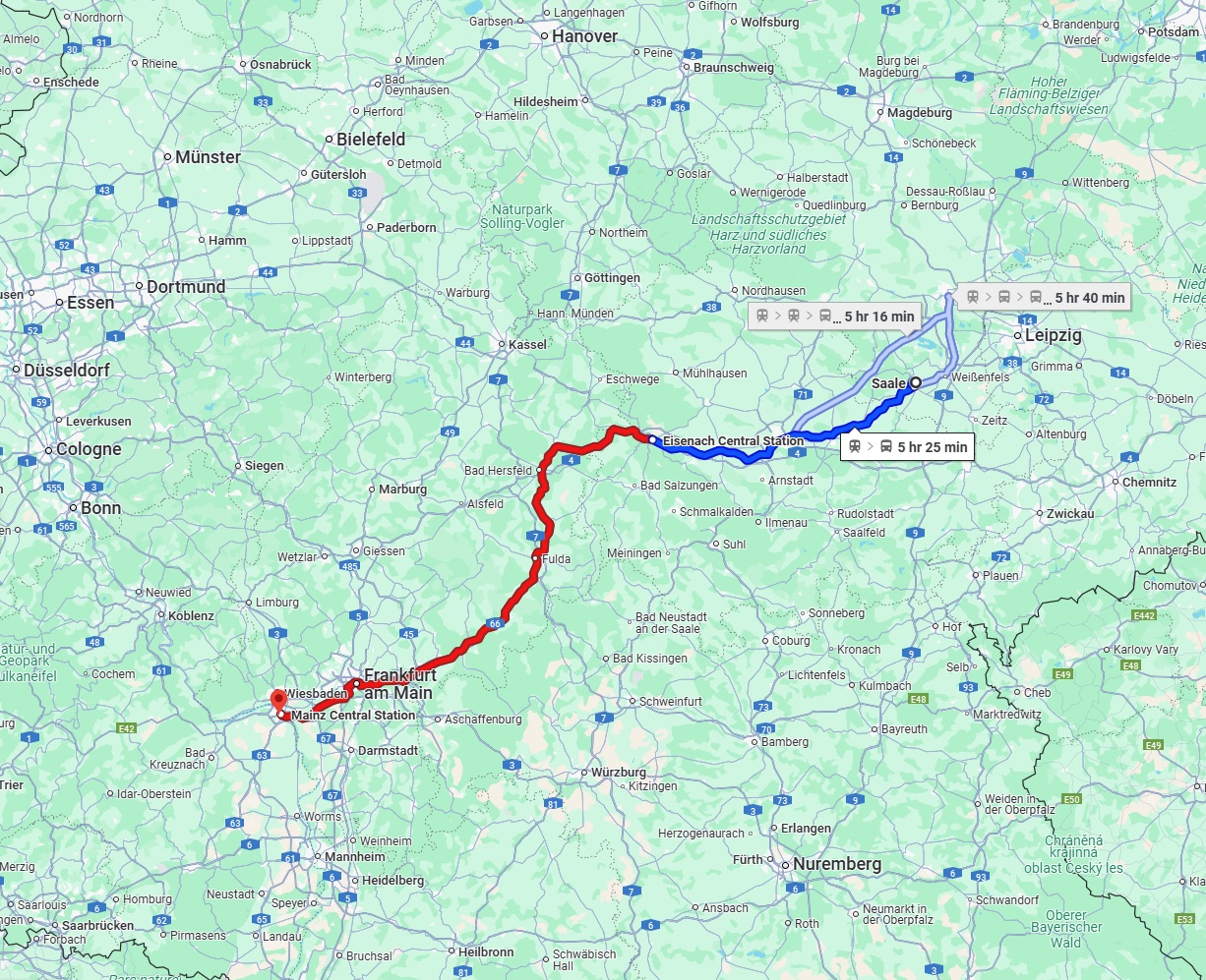 Anreise von Saale Zu Mainz Über 