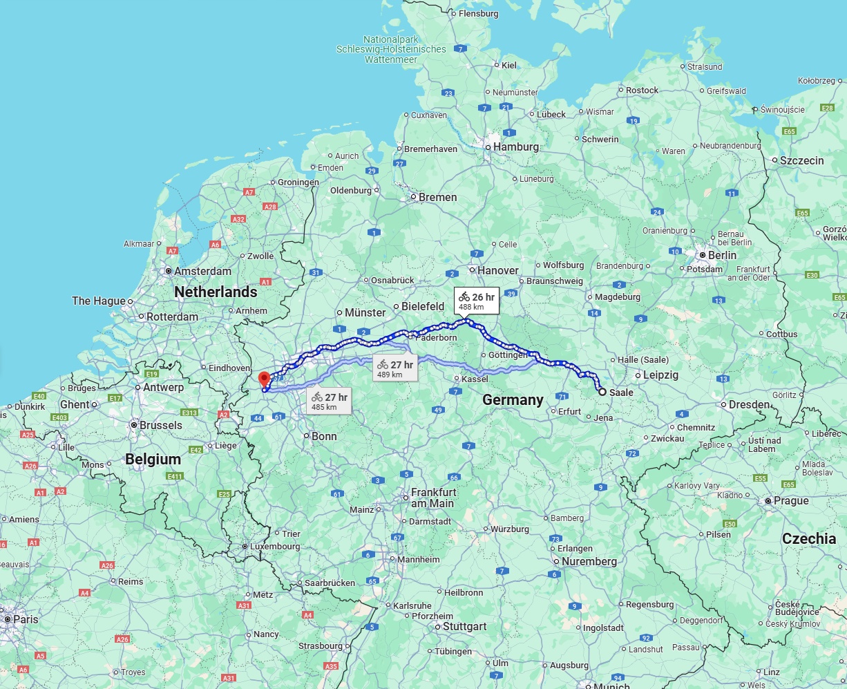 Anreise von Saale Zu Mönchengladbach Über 