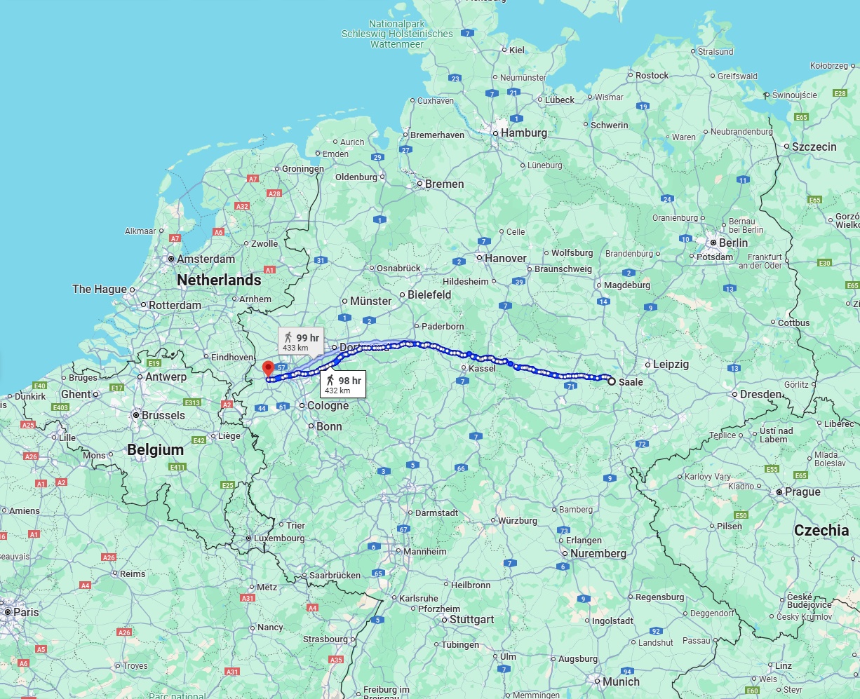 Anreise von Saale Zu Mönchengladbach Über 