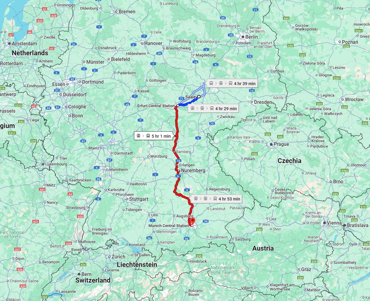 Anreise von Saale Zu München Über 