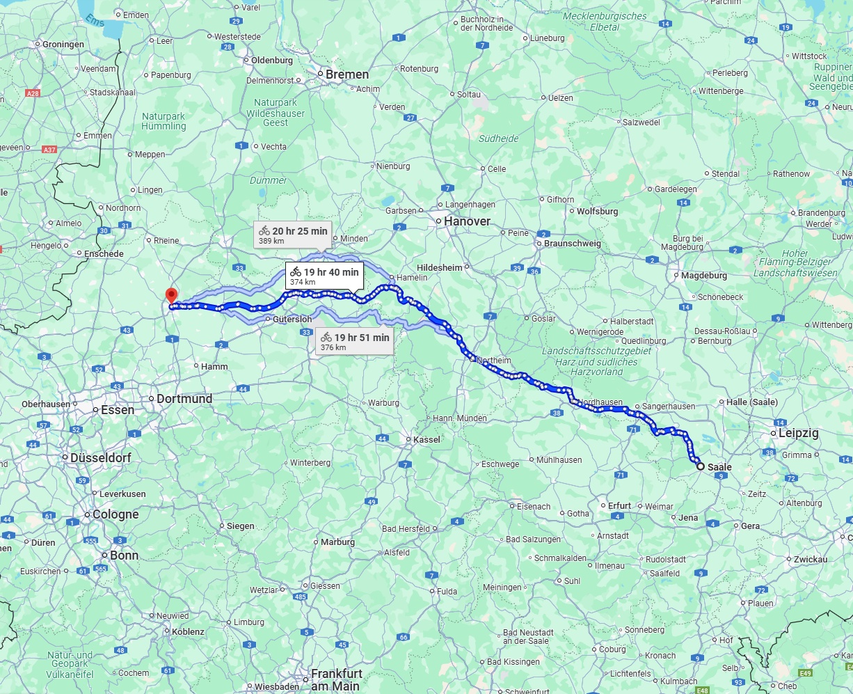 Anreise von Saale Zu Münster Über 