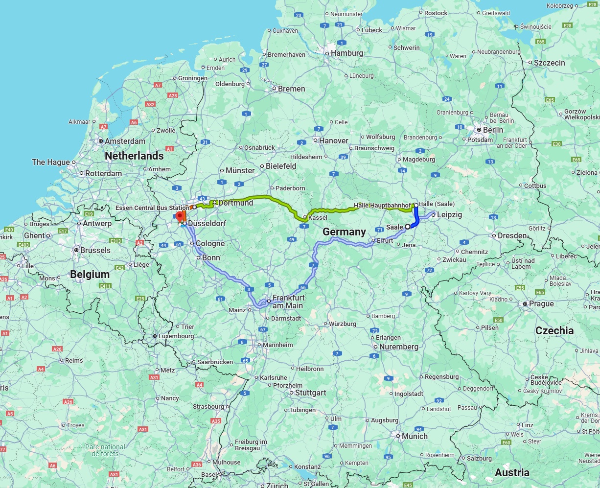 Anreise von Saale Zu Neuss Über 