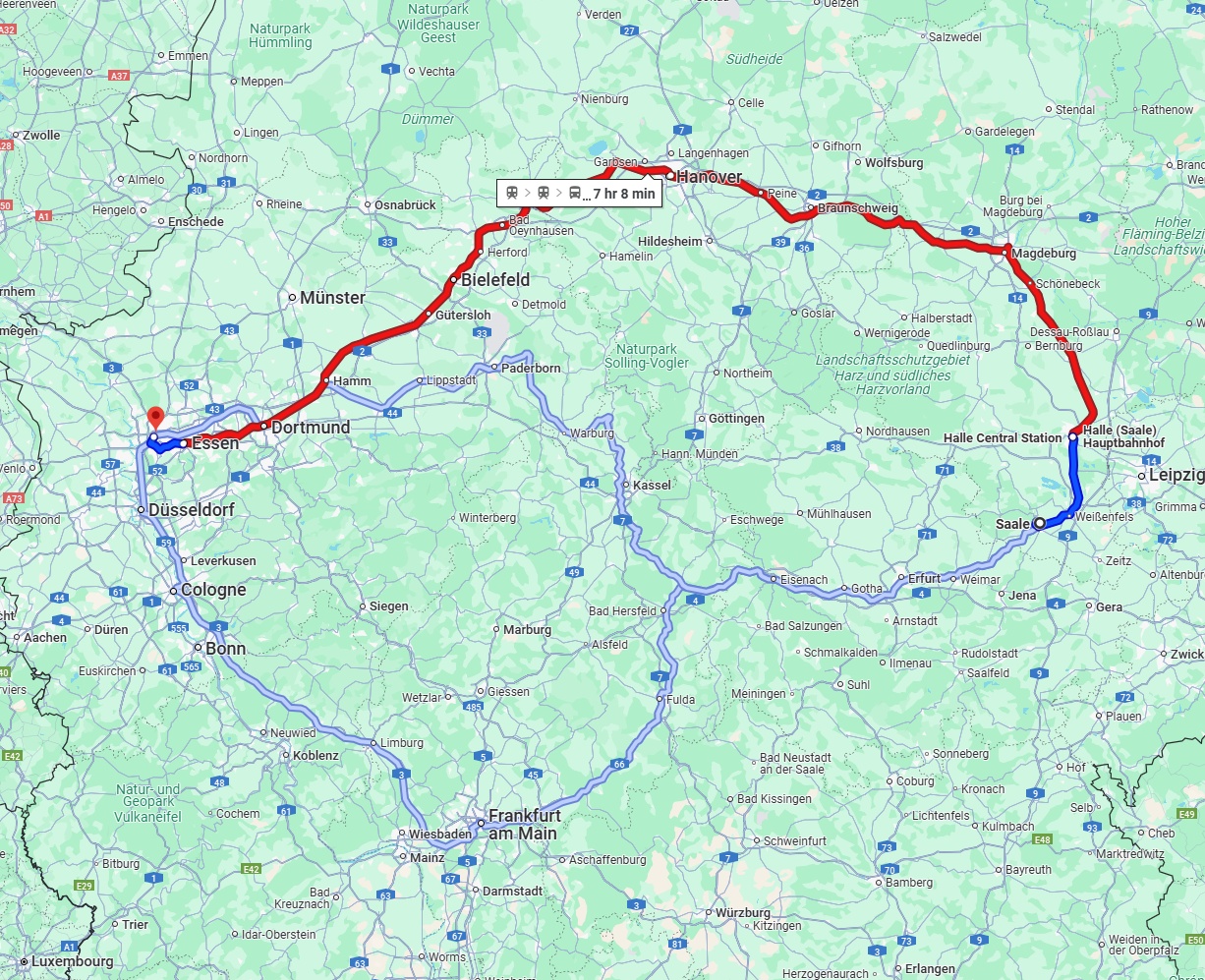 Anreise von Saale Zu Oberhausen Über 