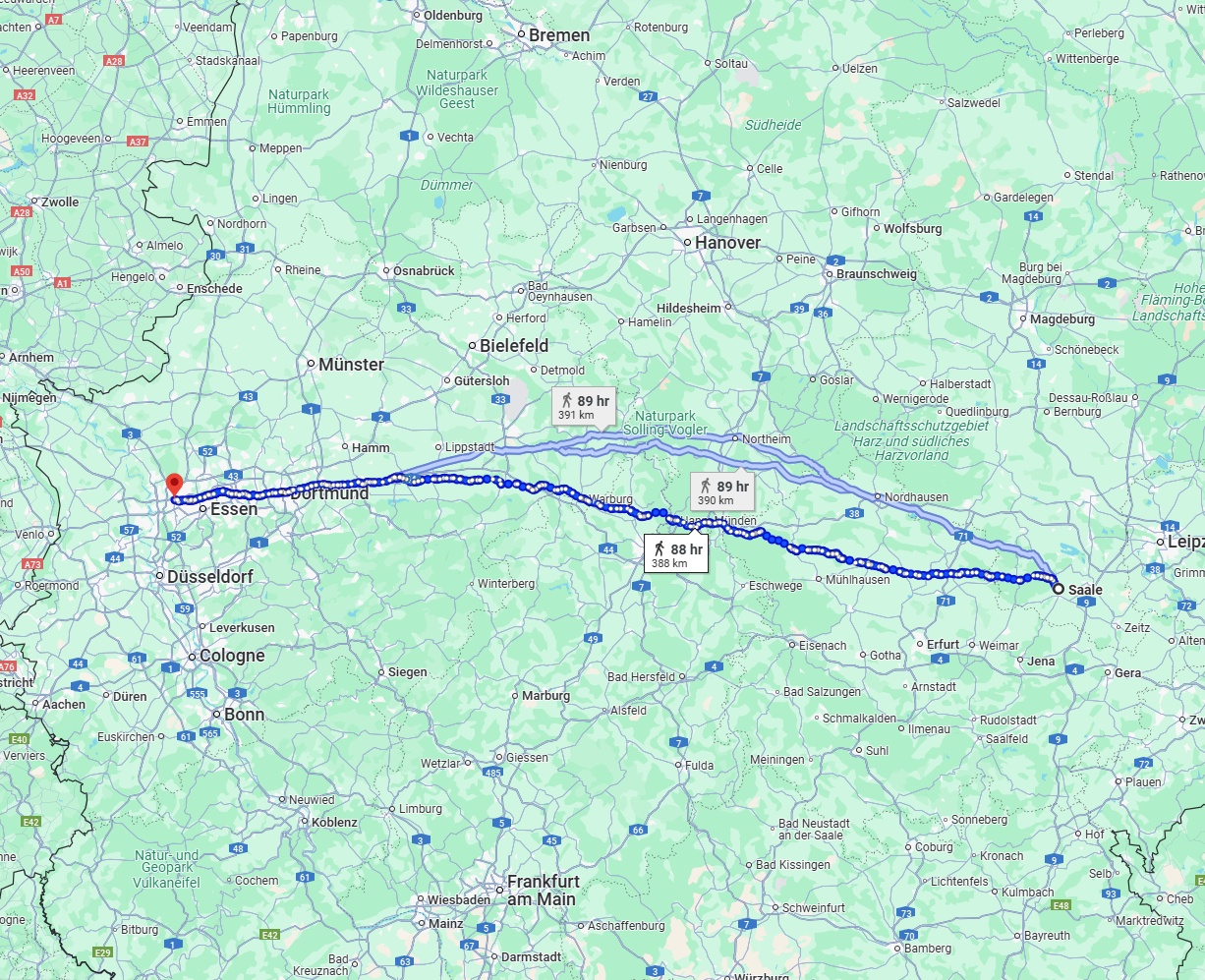 Anreise von Saale Zu Oberhausen Über 