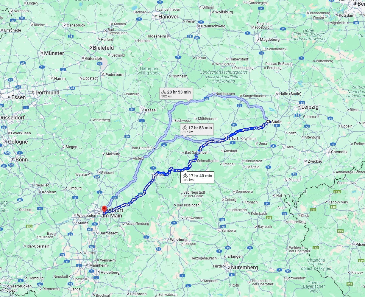 Anreise von Saale Zu Offenbach am Main Über 