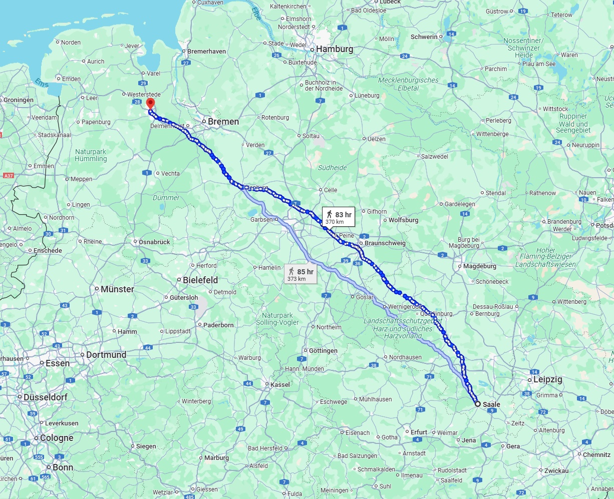 Anreise von Saale Zu Oldenburg Über 