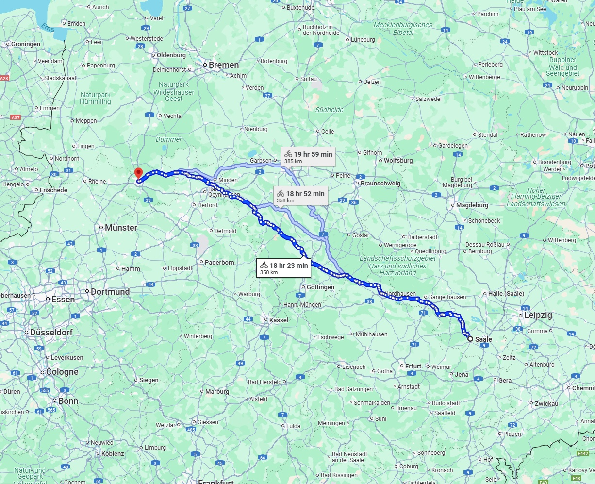 Anreise von Saale Zu Osnabrück Über 