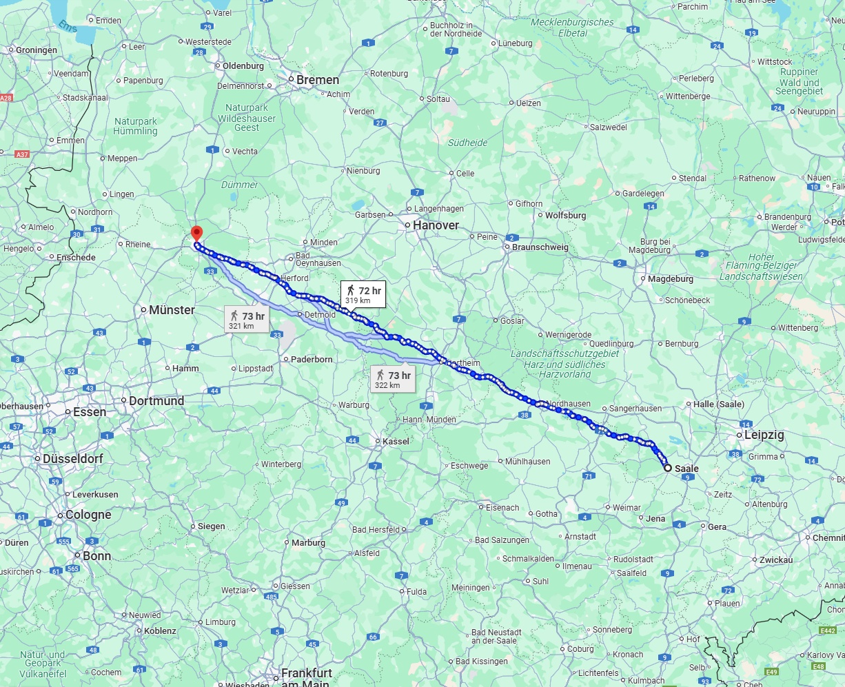 Anreise von Saale Zu Osnabrück Über 