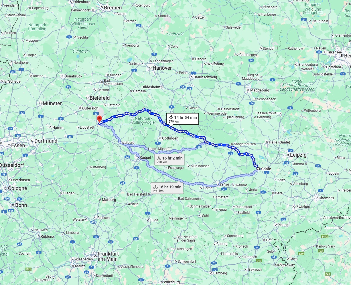 Anreise von Saale Zu Paderborn Über 