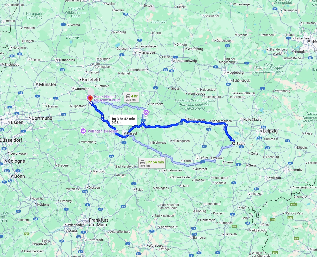 Anreise von Saale Zu Paderborn Über via A38