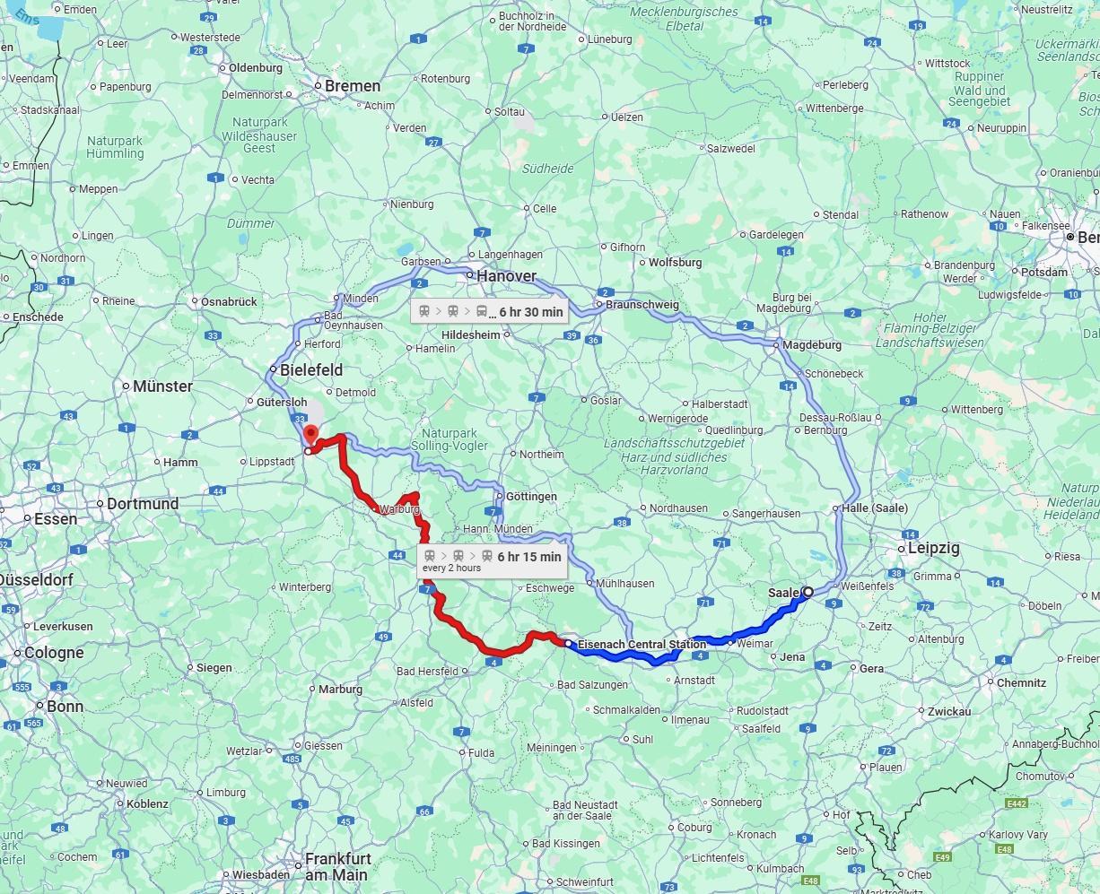 Anreise von Saale Zu Paderborn Über 