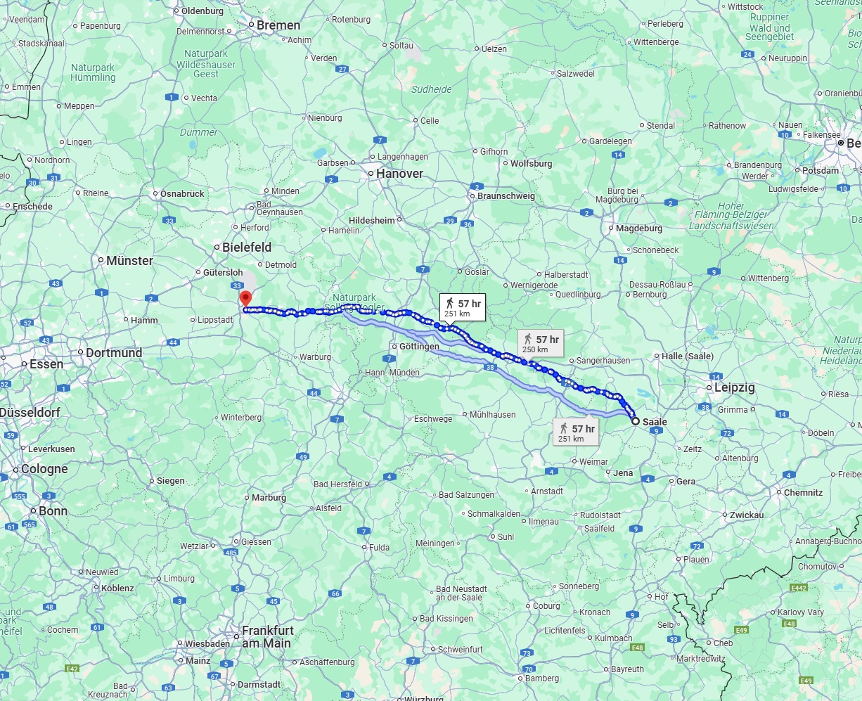 Anreise von Saale Zu Paderborn Über 