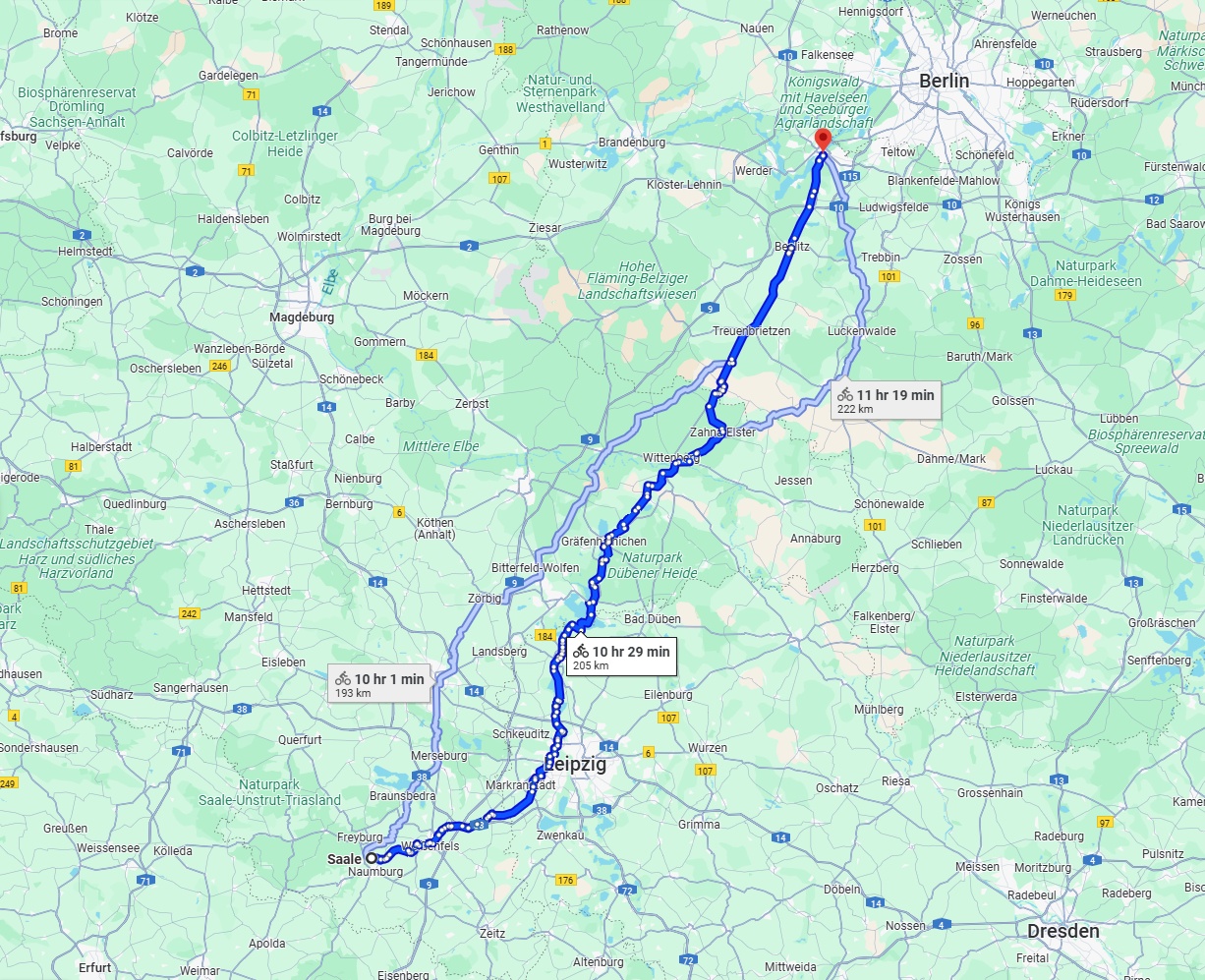 Anreise von Saale Zu Potsdam Über 
