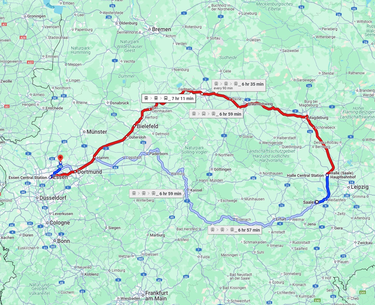 Anreise von Saale Zu Recklinghausen Über 
