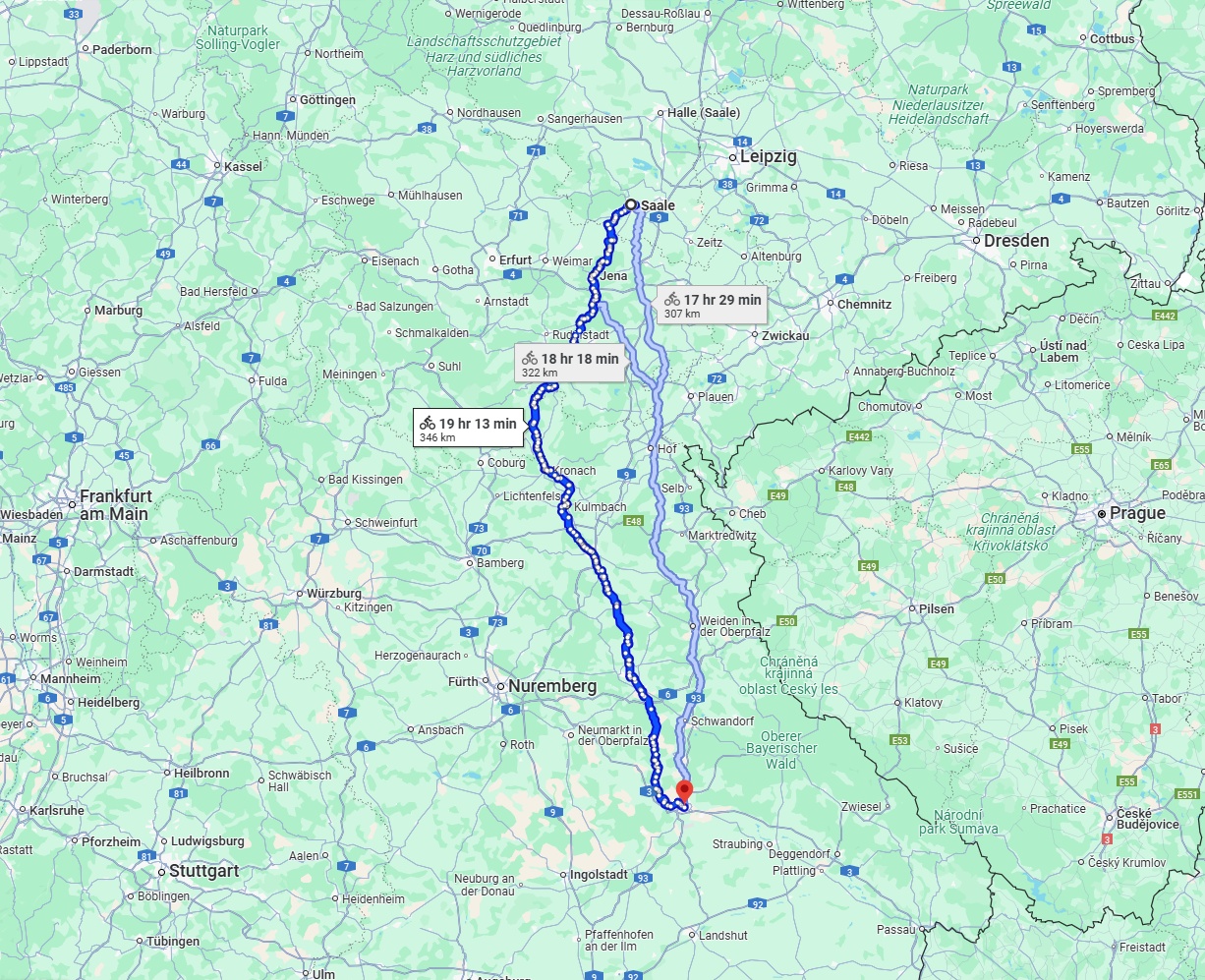 Anreise von Saale Zu Regensburg Über 