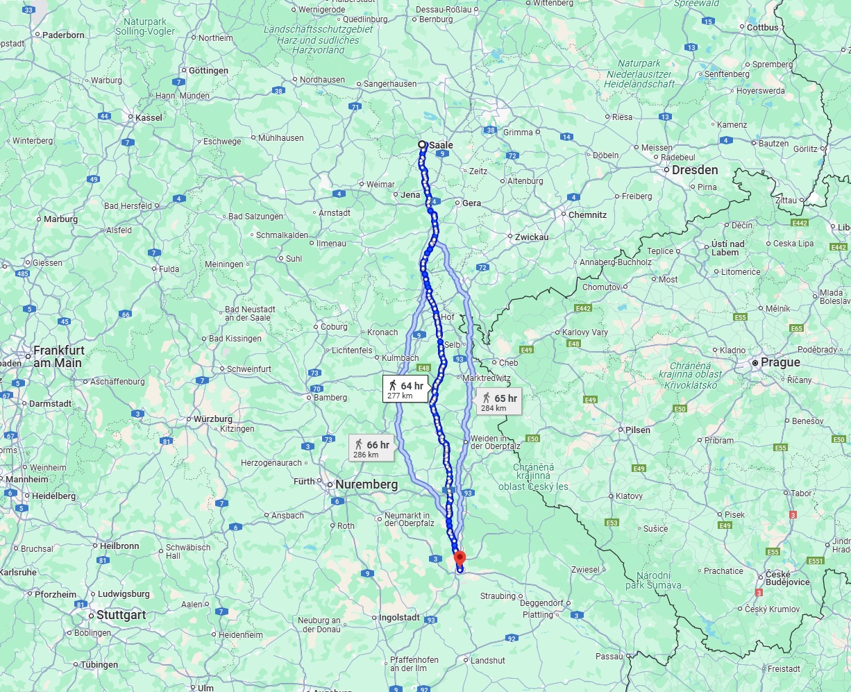 Anreise von Saale Zu Regensburg Über 