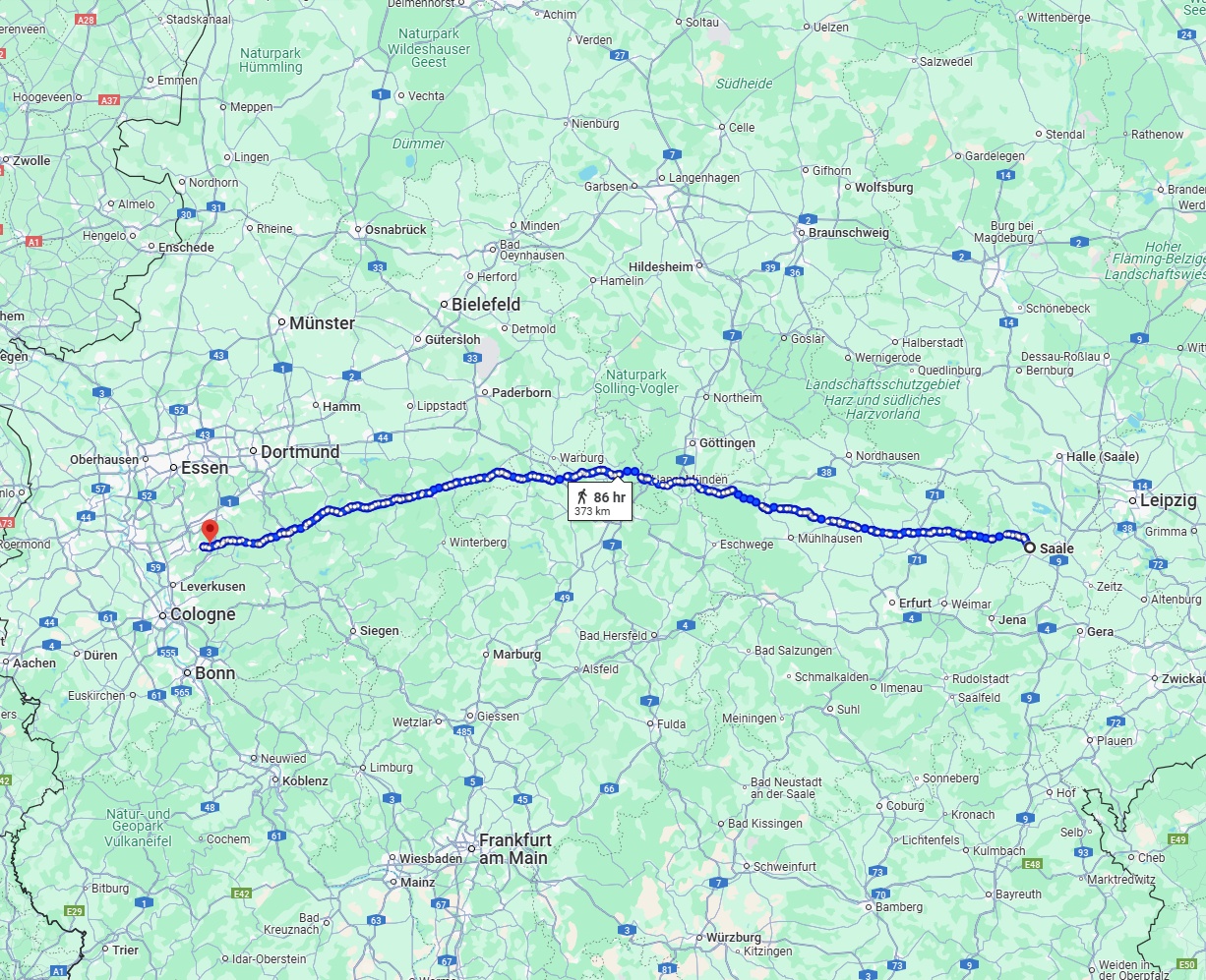 Anreise von Saale Zu Remscheid Über 