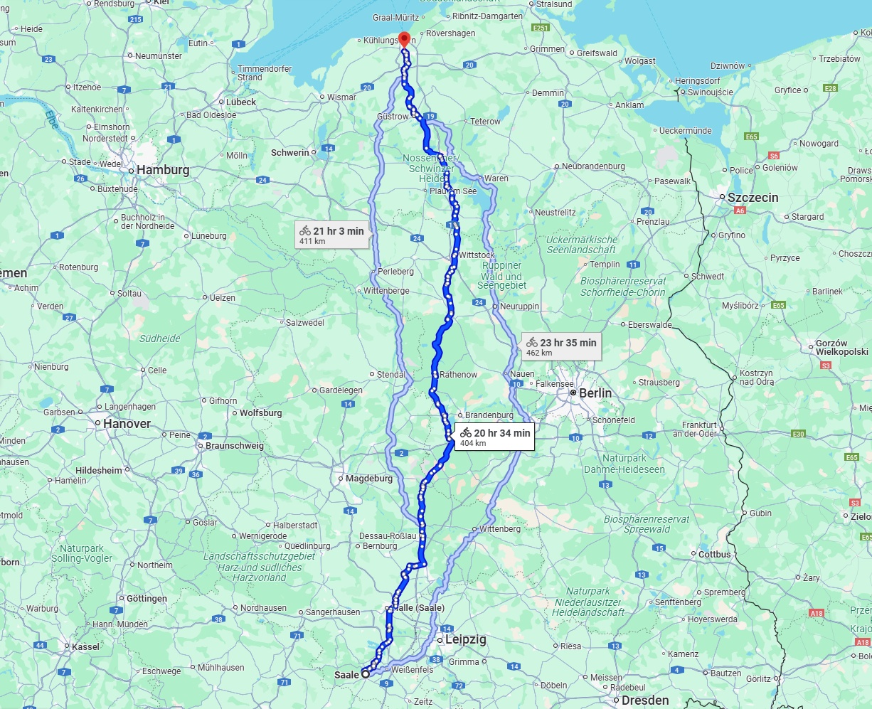 Anreise von Saale Zu Rostock Über 