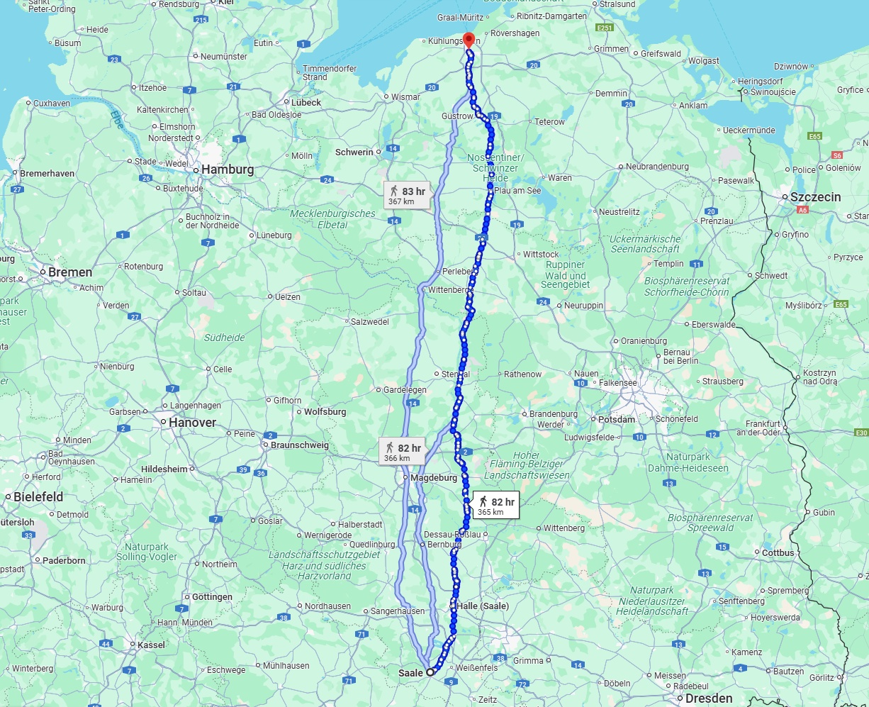 Anreise von Saale Zu Rostock Über 