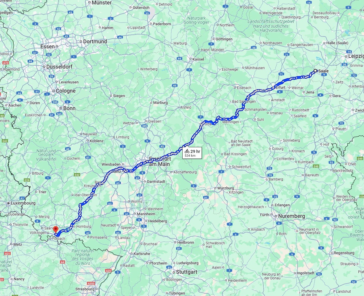 Anreise von Saale Zu Saarbrücken Über 