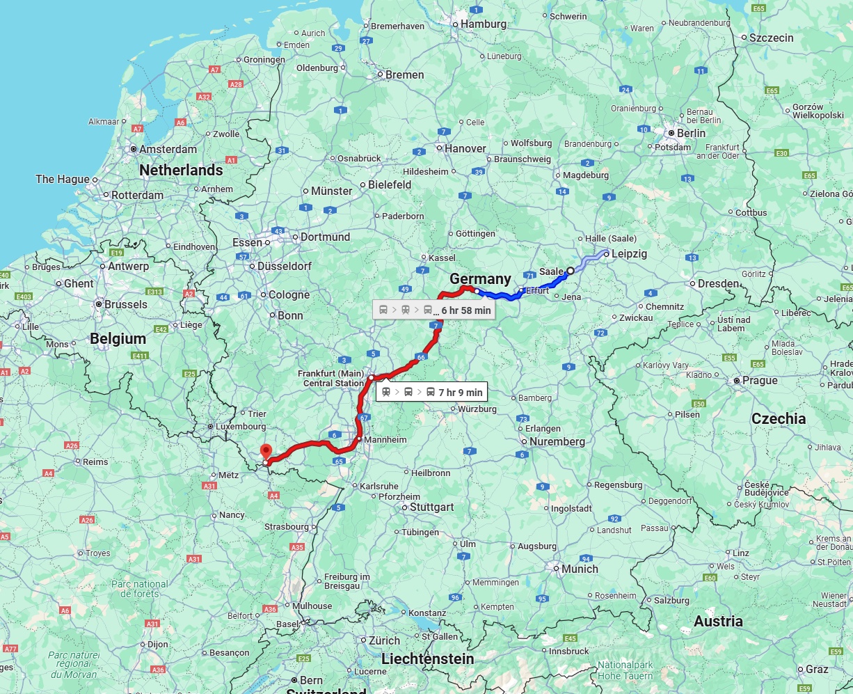Anreise von Saale Zu Saarbrücken Über 