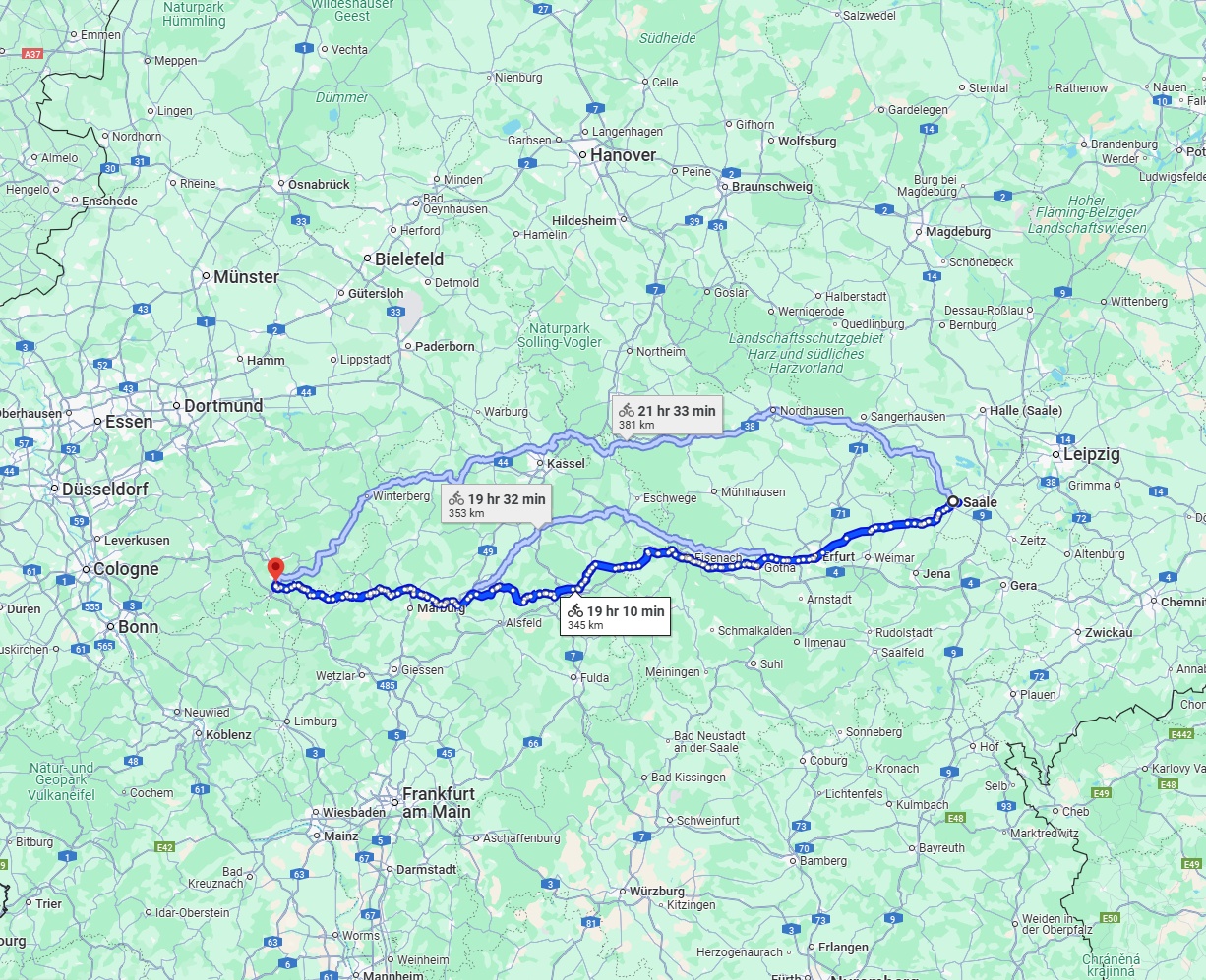 Anreise von Saale Zu Siegen Über 