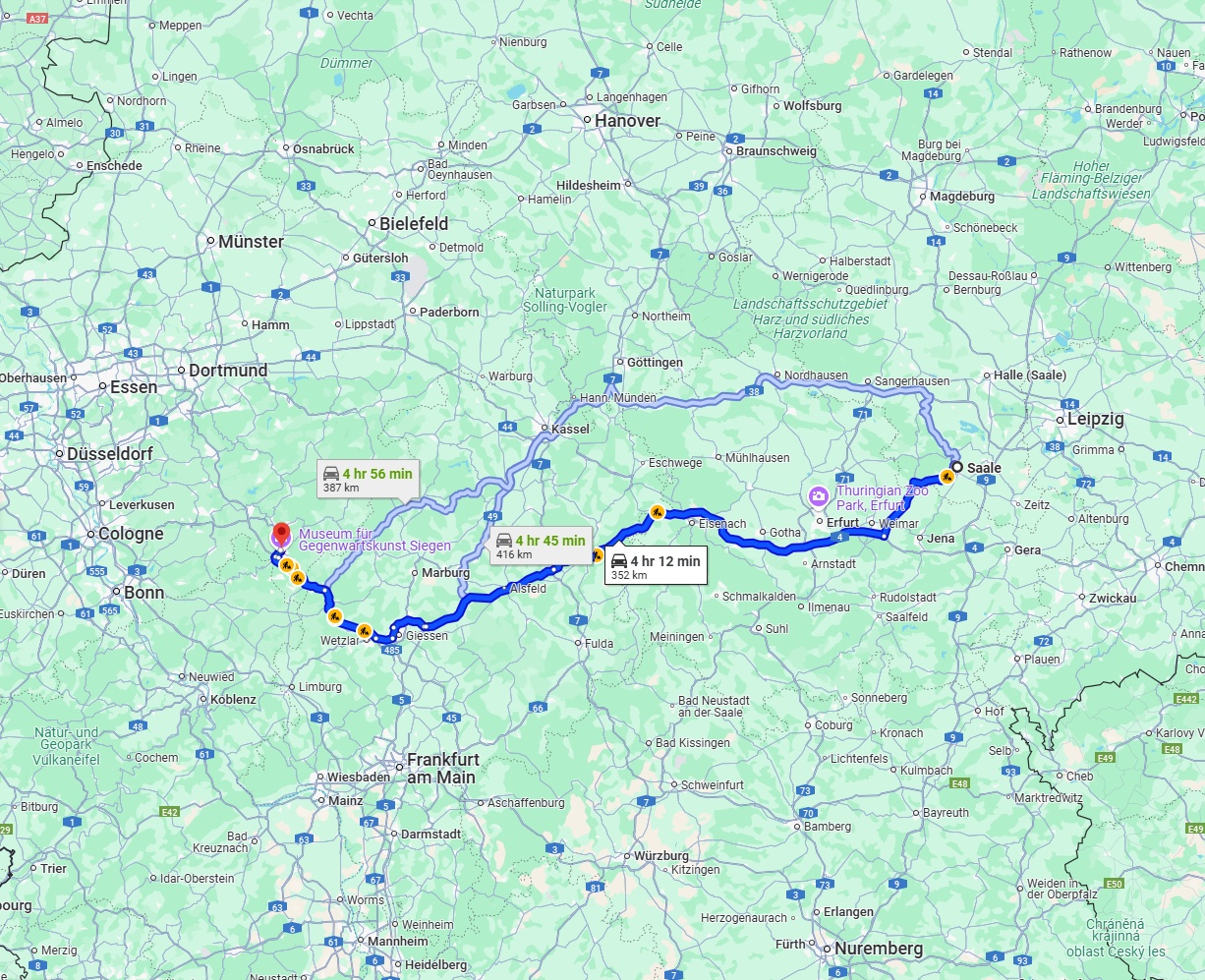 Anreise von Saale Zu Siegen Über via A4