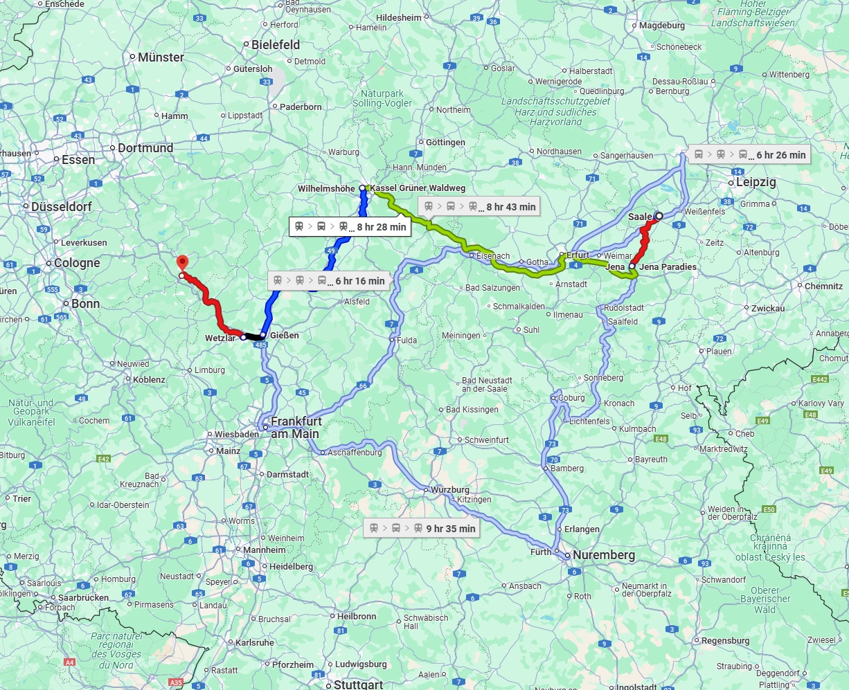 Anreise von Saale Zu Siegen Über 