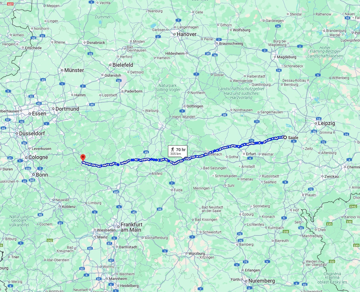 Anreise von Saale Zu Siegen Über 