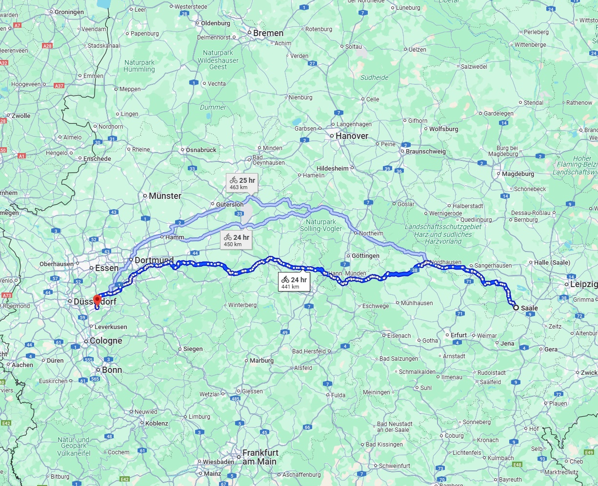 Anreise von Saale Zu Solingen Über 