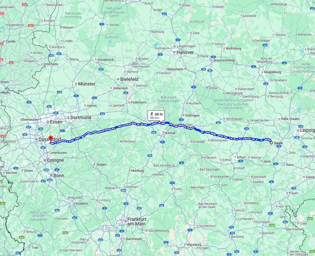 Anreise von Saale Zu Solingen Über 