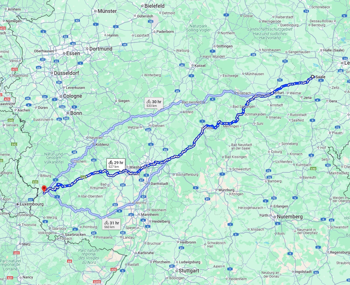 Anreise von Saale Zu Trier Über 