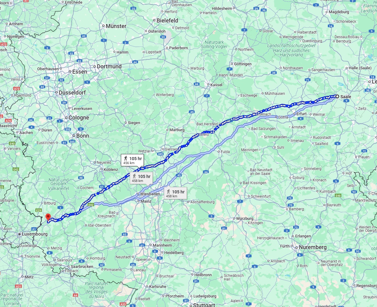 Anreise von Saale Zu Trier Über 