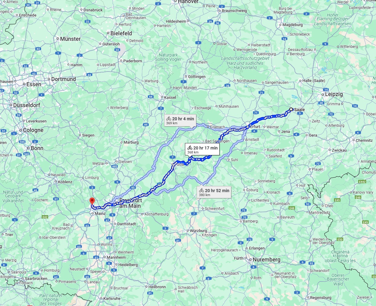 Anreise von Saale Zu Wiesbaden Über 